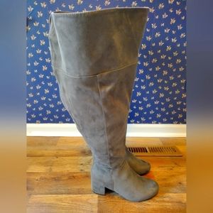 COPY - Torrid 8.5 Xtra Wide Grey Suede Knee-high Boots
